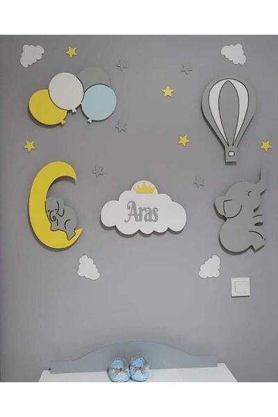 Empressco Renkli Ahşap Çocuk Odası Gece Lambası Ledli Aydınlatma