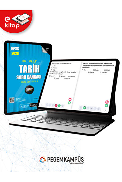 Pegem Akademi Yayıncılık 2026 KPSS Genel Yetenek Genel Kültür Tarih Tamamı Video Çözümlü E-Soru Bankası
