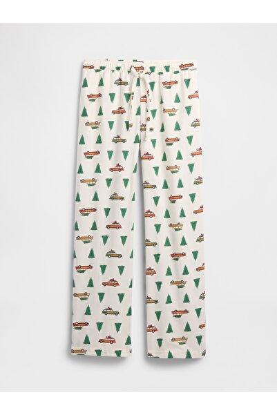 GAP Kadın Ekru Relaxed Flannel Pijama Üstü