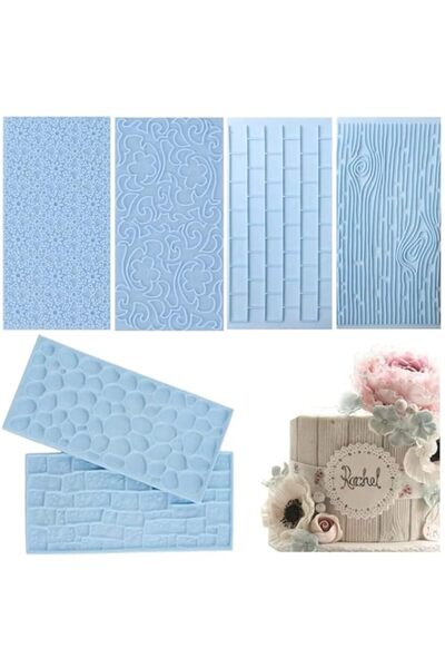 Generic 6 Pack Fondant Texture Mats, Wood Grain Brick Castle Wall Cobblestone...