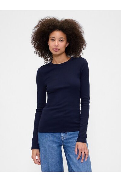 GAP Kadın Lacivert Essential Crewneck T-Shirt