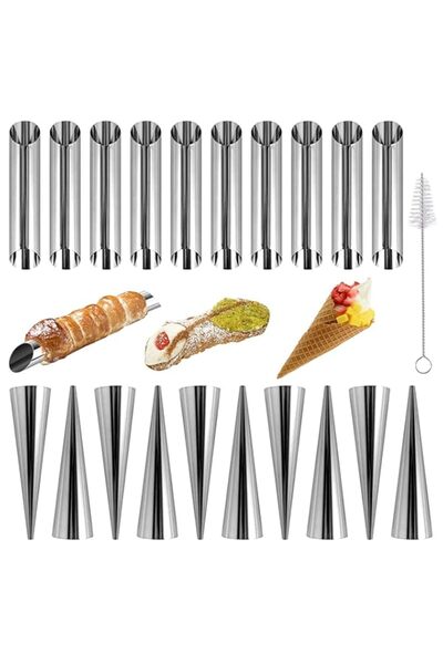 Generic Cream Horn Molds-21 Pcs Moulds Stainless Steel Cannoli Form Tubes Rol...