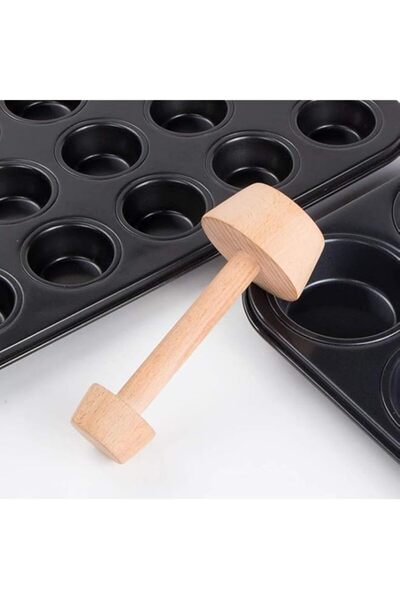 Generic Bukela Tart Tamper Pastry Double Side Wooden Egg Tart Tamper Mold DIY...