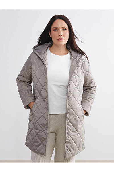 LC Waikiki Brown Hooded Quilted Women's Puffer Jacket