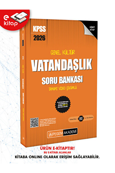 Pegem Akademi Yayıncılık 2026 KPSS Genel Yetenek Genel Kültür Vatandaşlık Tamamı Video Çözümlü E-Soru Bankası