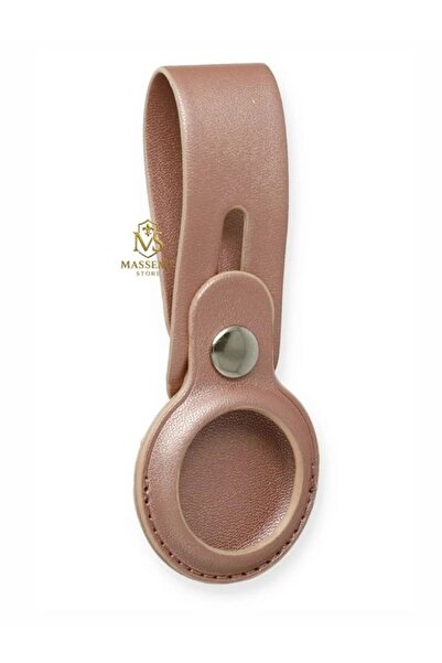 Massemr حافظة جلدية لجهاز Apple AirTag مع حزام، غطاء واقي أنيق مع حلقة مفاتيح...