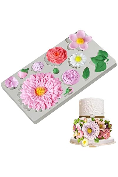 Generic Aputue Flower and Leaf Fondant Mold, Food-Grade Silicone Mold with Ea...