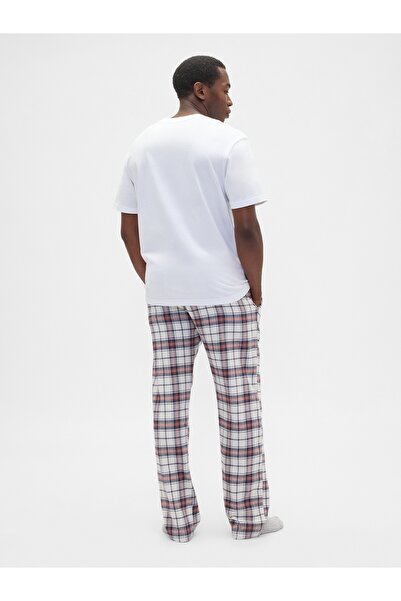 GAP Erkek Mavi Relaxed Flannel Pijama Altı
