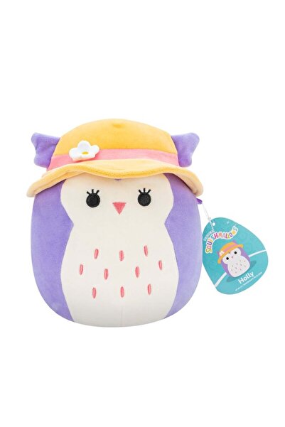 Squishmallows Little Plush 7.5 inch Holly Purple Owl with Sun Hat Officially Licensed Kellytoy Plush