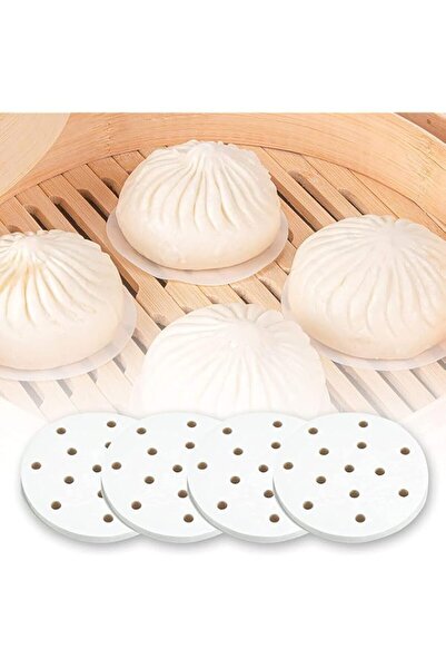Generic Azonee 500Pcs Small Bamboo Steamer Liners, Steamed Bun Paper, Non-sti...