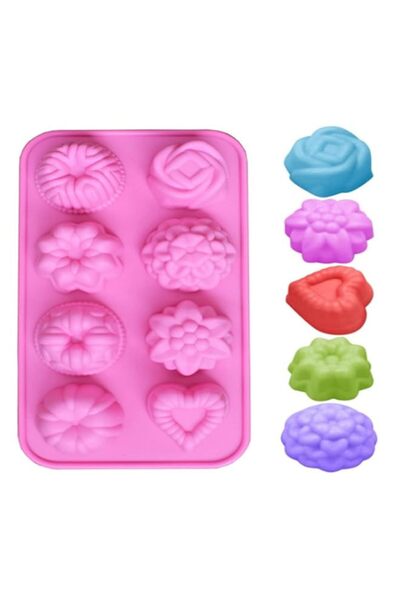 Generic SKEIDO 8 Cavity Silicone Flower Soap Mold Candy Molds Chocolate Molds...