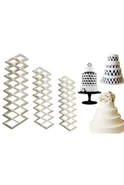 Generic OHM Geometric Border Diamond Lattice Shape Cookie Fondant Cutter for ...
