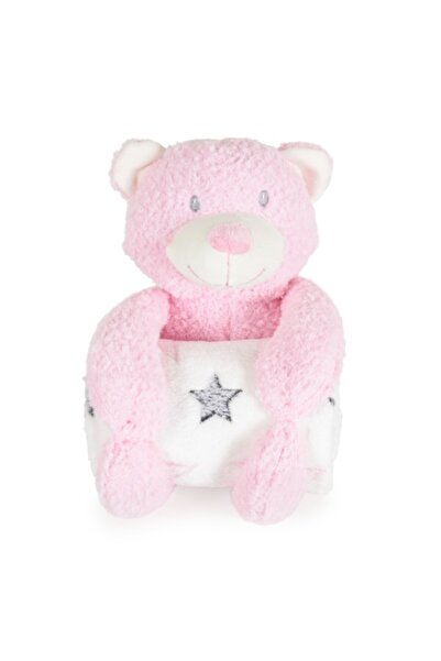 Cangaroo Set Pătură Bebe Rory Bear Roz 75x90 cm cu Ursuleț de Pluș