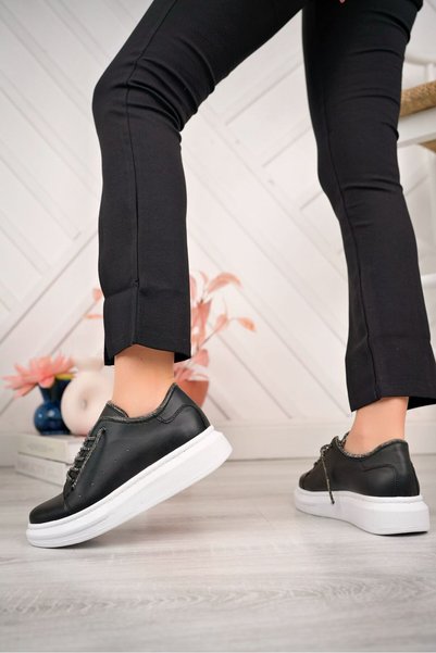 Erceka Daily Women's Sports Shoes Sneaker Stoned Lace-Up Domestic Production