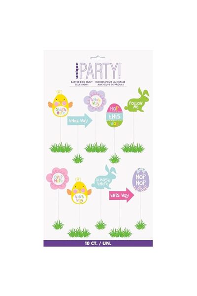 Generic Unique Party 73723 Easter Egg Hunt Clue Signs