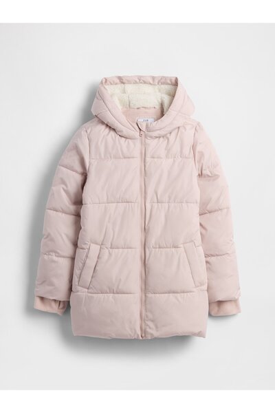 GAP Kız Çocuk Pembe ColdControl Max Long Şişme Puffer Mont