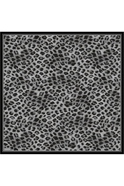 Armine Tivil Saf İpek Eşarp 9425 - 51 Antrasit Karışık Desen