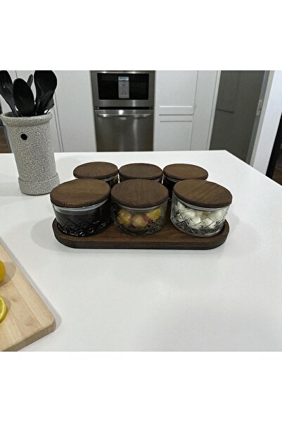 Kulvar Premium 6-Piece Glass Breakfast & Snack Bowl Set with Wooden Lid and Tray