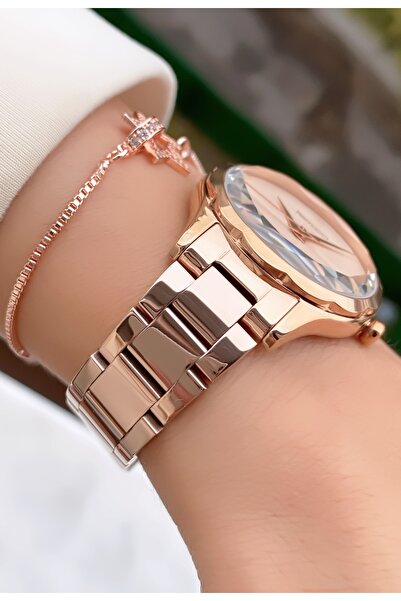Ferrucci Women's Wristwatch – Rose Gold Steel Band, Crystal Cut Glass, Star Figured Bracelet Gift