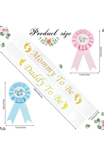 Margoun 4 Pcs Mommy to Be Sash Daddy to Be Satin Sash Baby Shower Sash Bundle Gender Reveal Party De