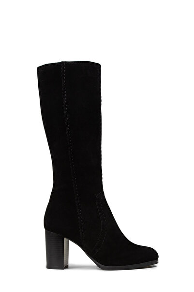 Deery Women's Genuine Suede Black Zippered Boots