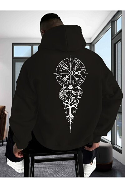 cc collection Hanorac supradimensionat pentru bărbați cu imprimeu Viking Life...