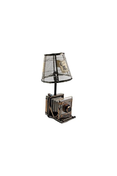 hediyeconcepti Dekoratif Abajur Metal Fotoğraf Makinesi Süsler Ev Oturma Odas...