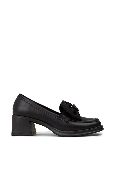 Deery Women's Black Bow Detailed Loafer Shoes