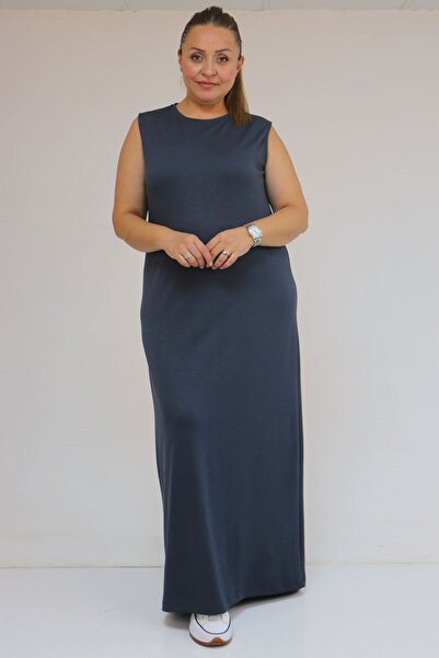 Eslina 42050 Plus Size Modal Sleeveless Dress - Anthracite