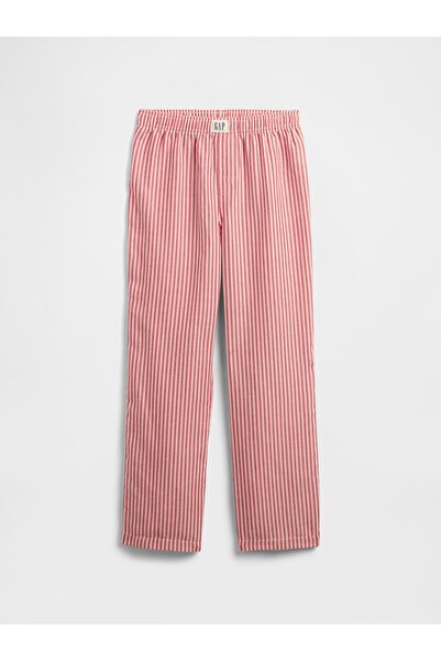 GAP Kız Çocuk Kırmızı %100 Geri Dönüştürülmüş Flannel Pijama Altı