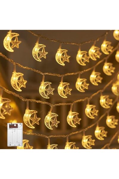 Generic Ramadan Eid Mubarak Decoration Moon Star String Lights 3m/9.8ft, 20 L...