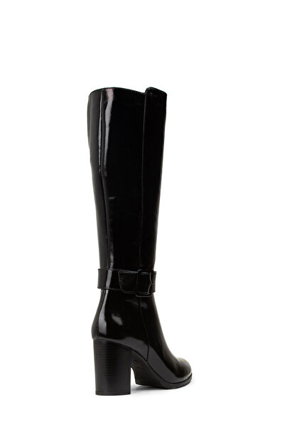 Deery Women's Genuine Patent Leather Black Boots