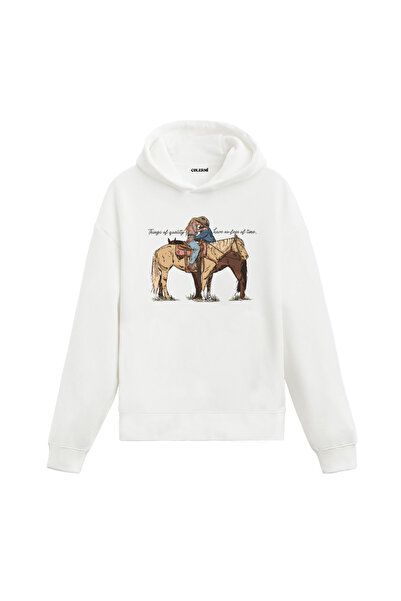Colermi Cowboy Man Resting on Horse Design Printed Western Style Unisex Hoode...