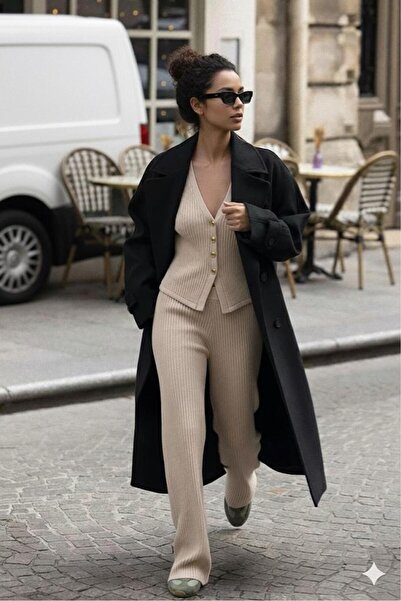 Machetta Women's Buttoned Cardigan Pants Bottom Top Set