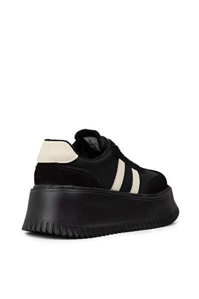 Deery Women's Black Genuine Suede Platform Sneaker