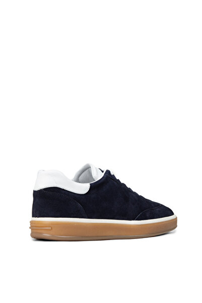 Deery Men's Navy Blue Genuine Suede Sneakers