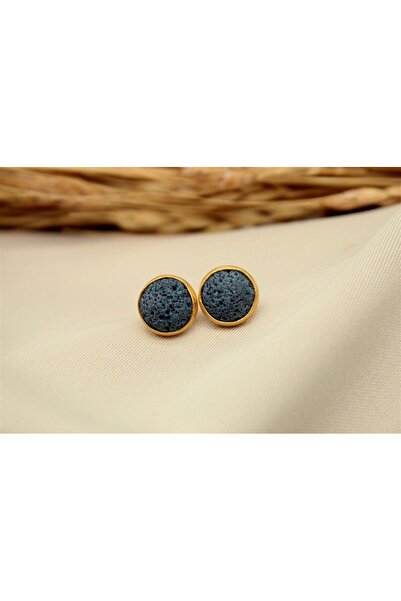 alpsilverart El İşi Lav Taşlı Gümüş Küpe |Otantik Kadın Takı 925 Ayar