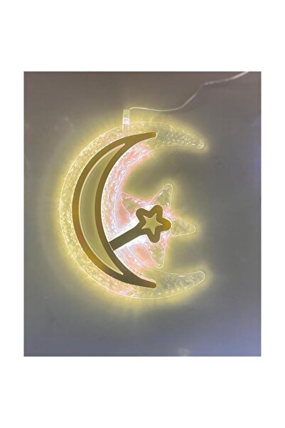 Generic Brand Festive Lights - Crescent Moon with Star Wall Hanging Light - L...