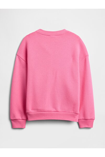GAP Kız Bebek Pembe Oversized Grafik Sweatshirt