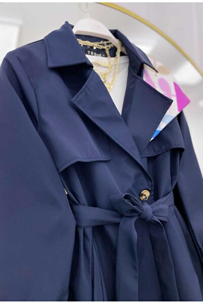 MODA VEDAT Double Buttoned Long Trench Coat with Windproof