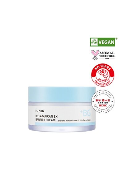 iUNIK Beta-Glucan 3X Barrier Cream - Yoğun Nem ve Cilt Bariyeri Onarımı Sunan Kapsamlı Nemlendirici