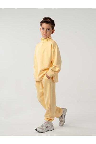 Catz Kids Boy's Zipper Yellow Soft Modal Tracksuit Set