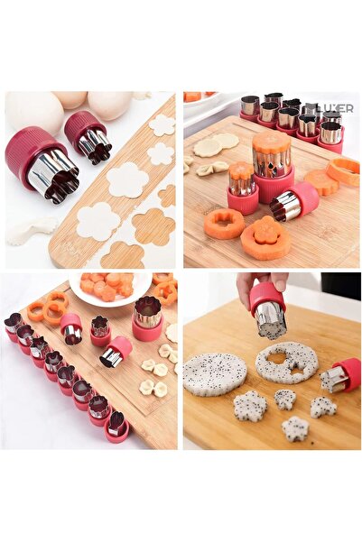 LUXER Set 12 Forme Din Otel Inoxidabil Pt Decupat Aluat, Fructe, Legume, Mane...