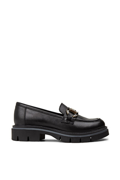 Deery Women's Genuine Leather Black Loafer Shoes