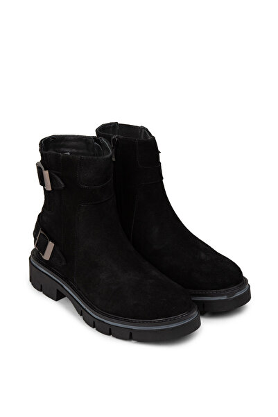 Deery Women's Genuine Suede Black Boots