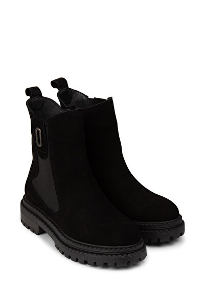 Deery Kadın Hakiki Süet Siyah Bot