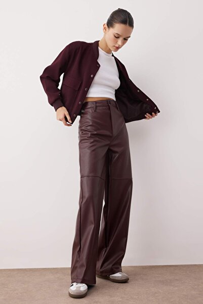 Trendyol Collection Relaxed/Rahat Straight/Boru Pača Detailní Šití Kalhot TWOAW26PL00097