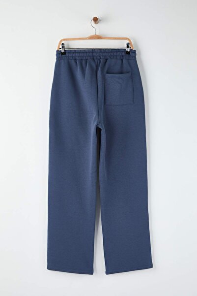 Trendyol Collection Φούτερ με ανοιχτό πόδι Indigo Straight Fit Thick Fabric B με ρέλι TMNAW26EA00006