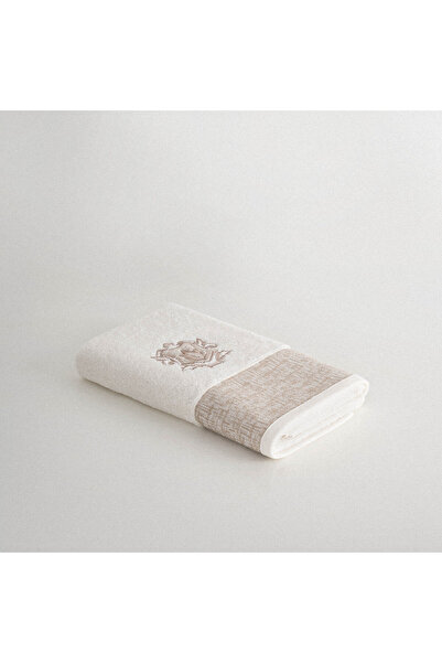 Ecocotton Liva El Рушник для обличчя Чоловічий 100% органічна бавовна з вишивкою Крем 50x90 см