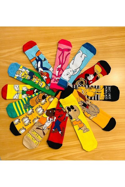 AL Bİ 90LIK Pick-and-choose 10 Pairs Cotton Colorful Ankle Socks
